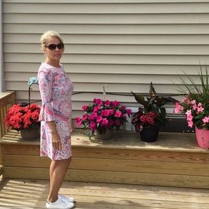 Tommy Hilfiger pink paisley 3/4 sleeve Dress